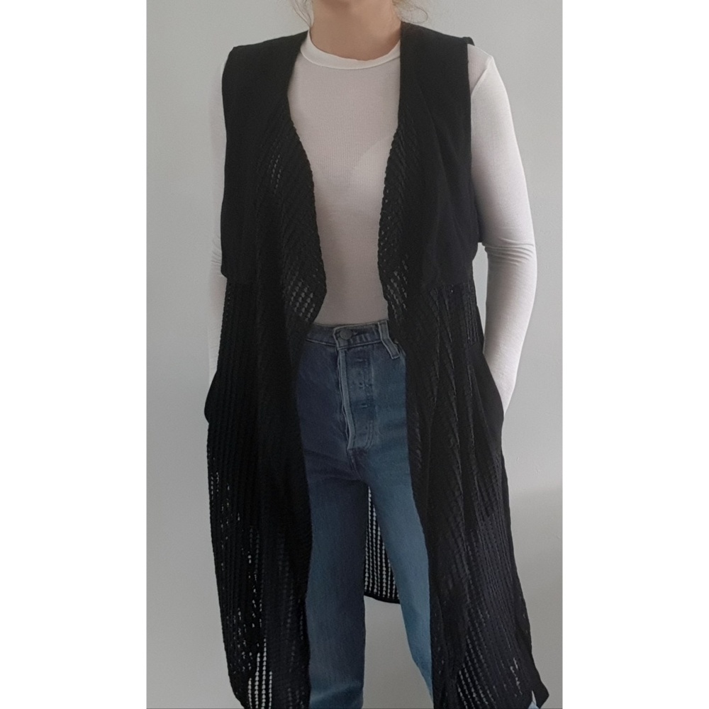 Sleeveless Belted Duster
